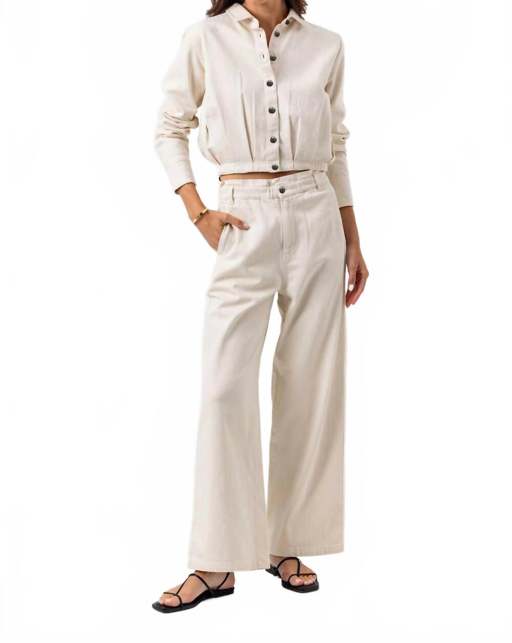 NEW SUNDAYS paxton straight leg pants in natural white